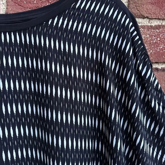 Rafaella Dolman Sleeve Printed Top black white plus size 3X NEW - Picture 2 of 7